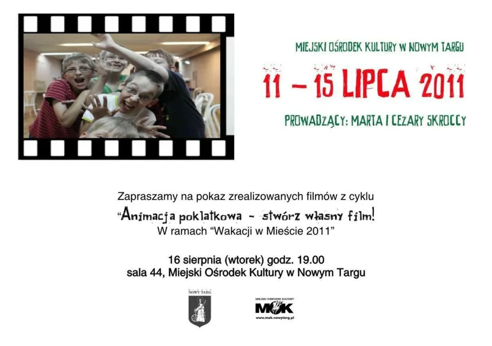 Pokazy filmów „Animacja poklatkowa – stwórz własny film!”