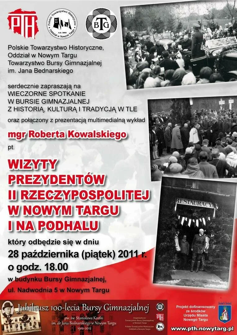 Wykład pt. Wizyty prezydentów II Rzeczypospolitej w Nowym Targu i na Podhalu