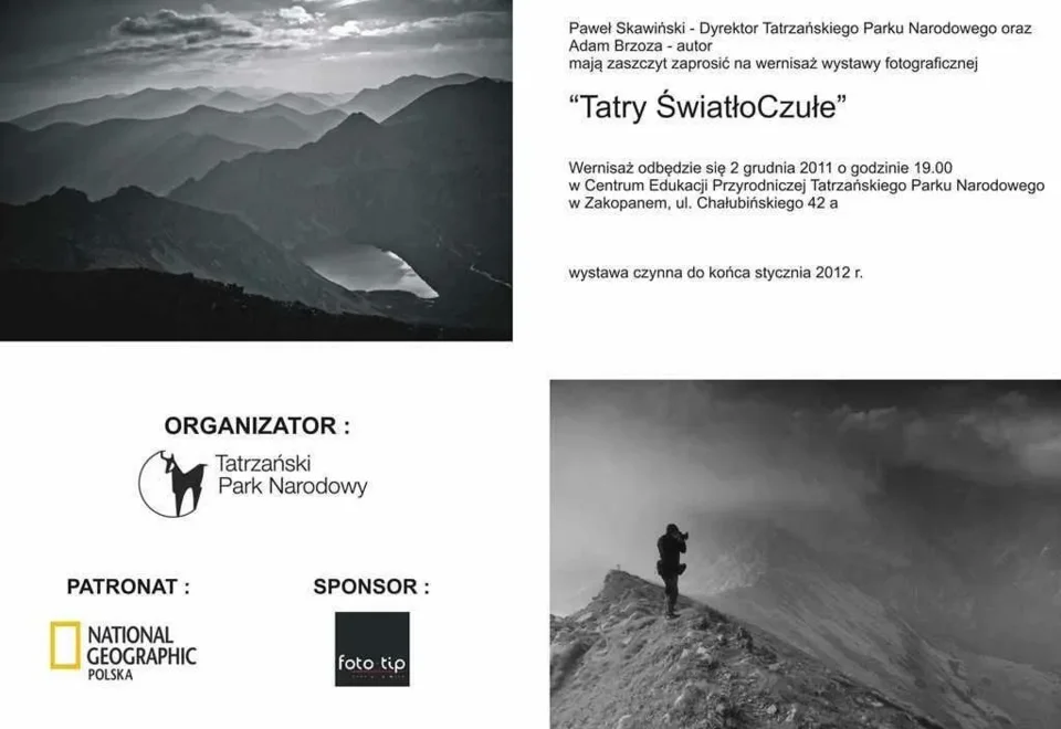 Wernisaż wystawy fotograficznej Adama Brzozowskiego „Tatry ŚwiatłoCzułe”