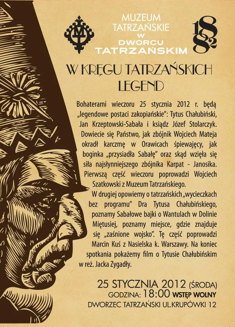 „W kręgu tatrzańskich legend” wieczór w Dworcu Tatrzańskim