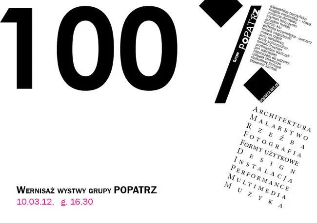 Zaproszenie na wystawę grupy Popatrz "100%"