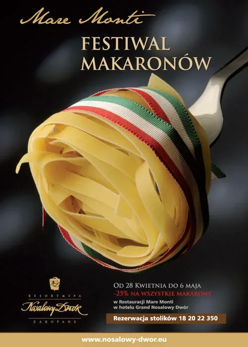 Majówkowy Festiwal Makaronów w Restauracji Mare Monti!