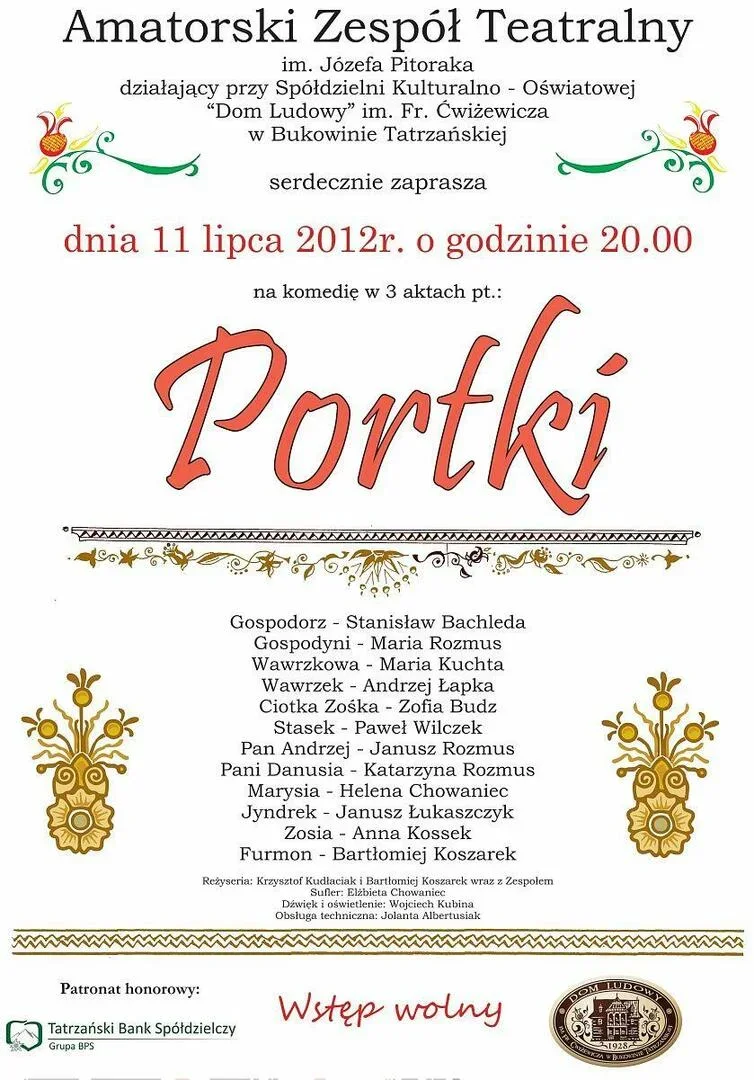 Komedia w 3 aktach pt.: PORTKI