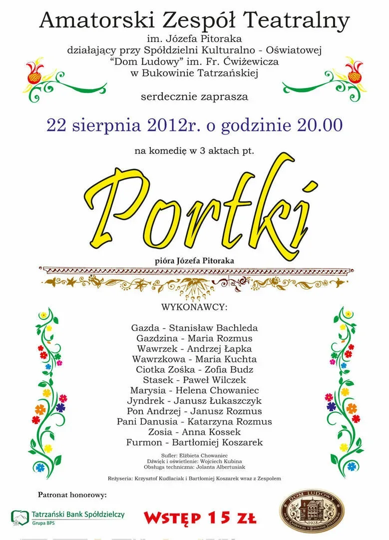 Komedia w 3 aktach pt.: PORTKI