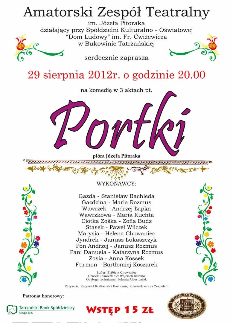 Komedia w 3 aktach pt.: PORTKI
