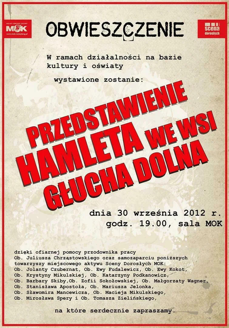 Przedstawienie Hamleta we wsi głucha dolna