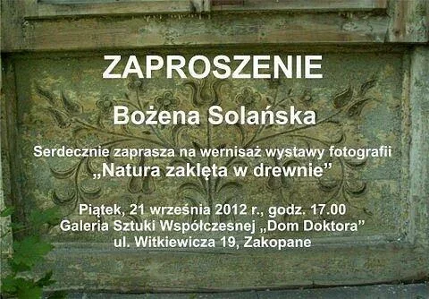 "Szepty natury zaklęte w drewnie" Bożeny Solańskiej