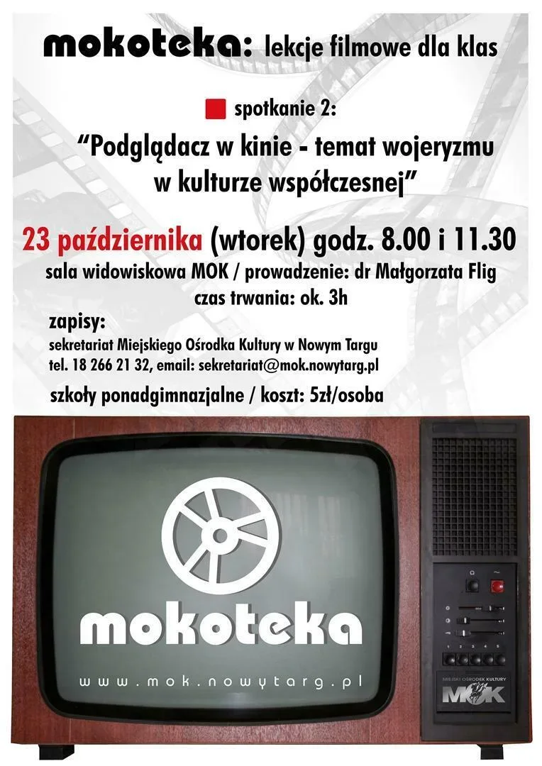 Zapraszamy do Mokoteki! Spotkanie 2: „Podglądacz w kinie – temat wojeryzmu w kulturze współczesnej”