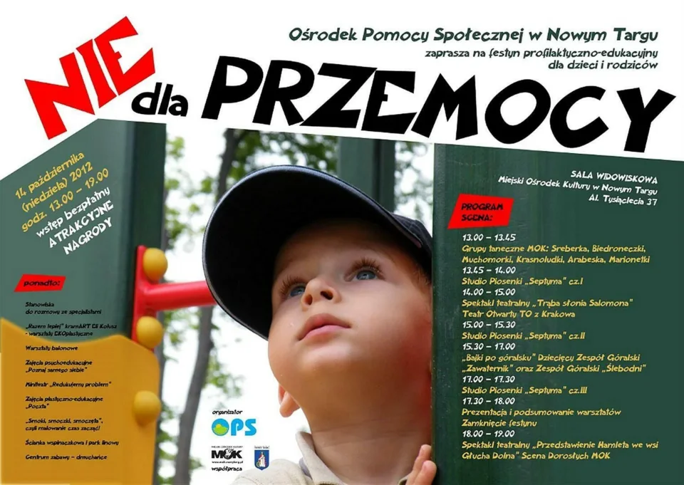 "Nie dla przemocy" festyn profilaktyczno-edukacyjny dla dzieci i rodziców