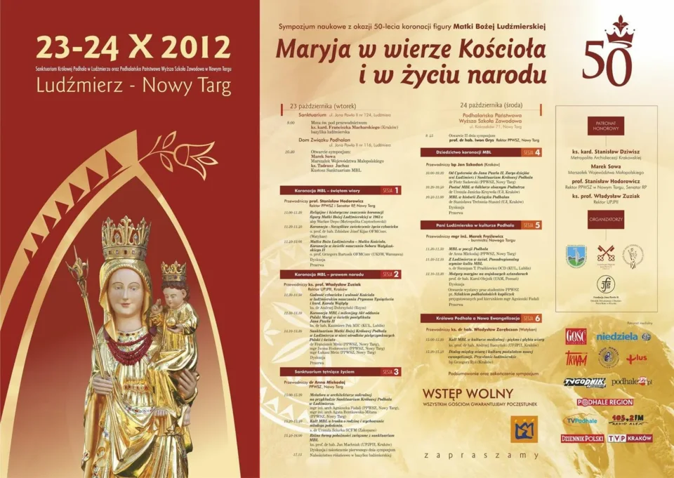 Sympozjum naukowe z okazji 50-lecia koronacji figury Matki Boskiej Ludźmierskiej "Maryja w wierze Kościoła i w życiu narodu"