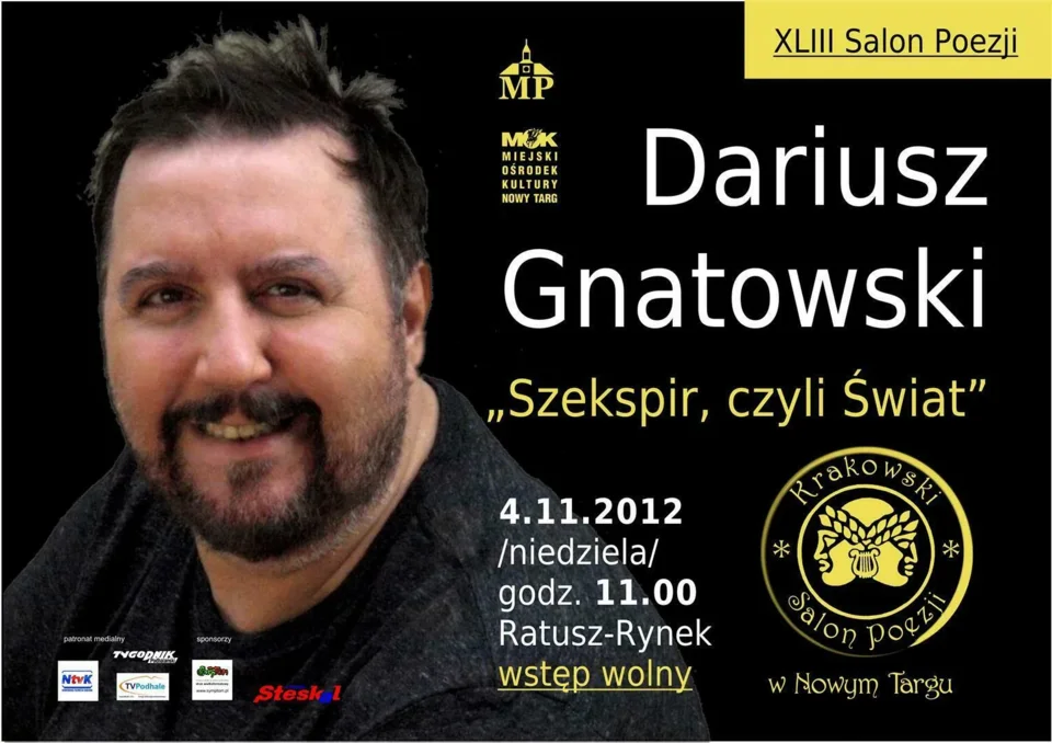XLIII salon poezji z udziałem Dariusza Gnatowskiego