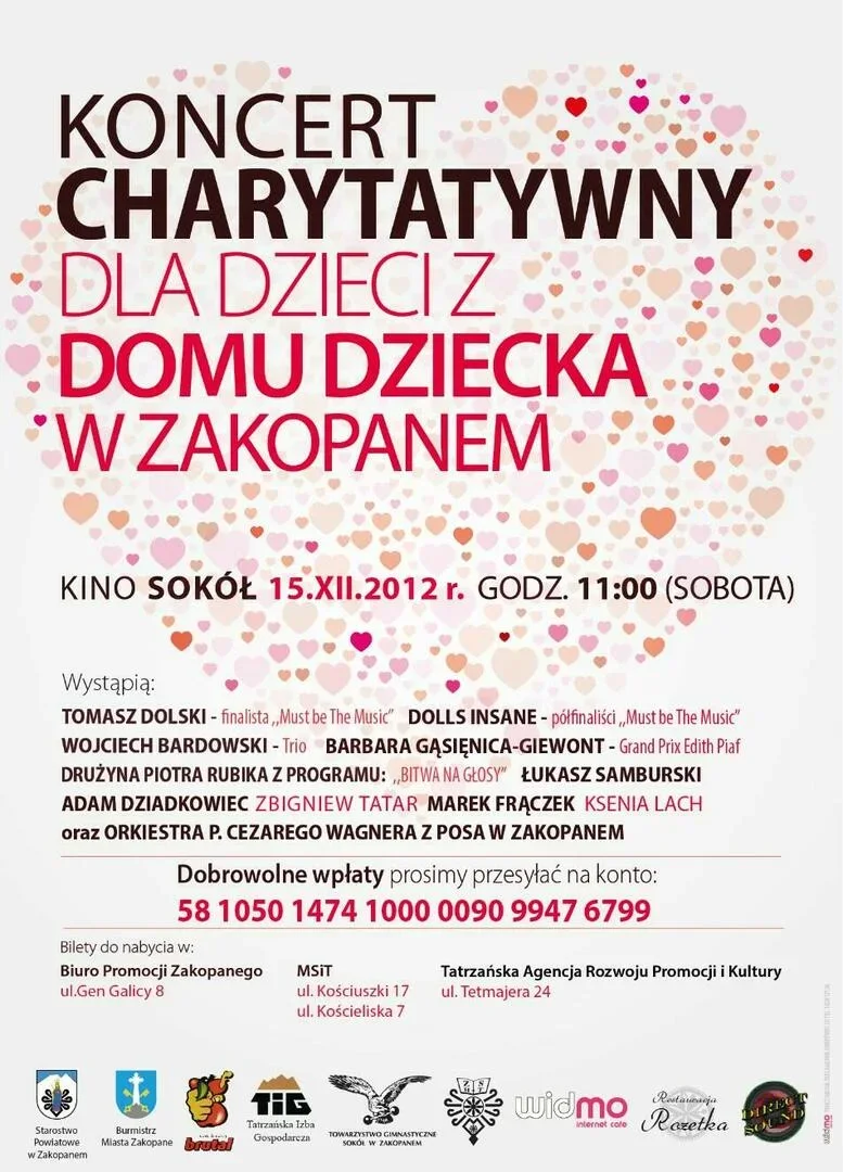 Koncert charytatywny dla dzieci z Domu Dziecka w Zakopanem