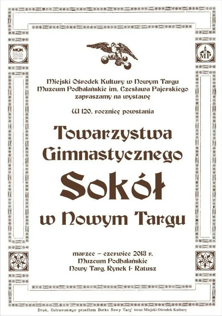 Wystawa w 120. rocznicę powstania Towarzystwa Gimnastycznego Sokół w Nowym Targu