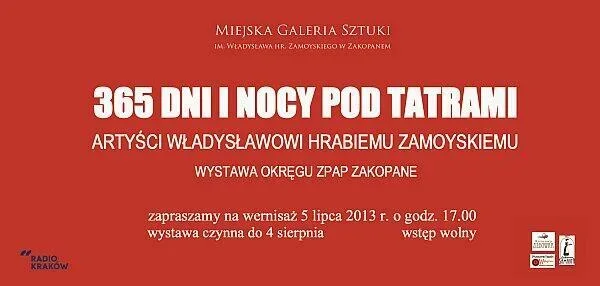365 dni i nocy pod Tatrami - artyści Władysławowi hrabiemu Zamoyskiemu