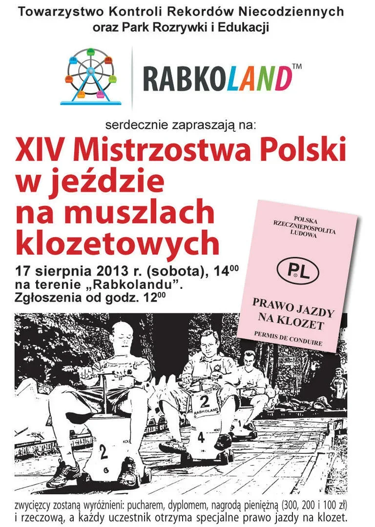 XIV Mistrzostwa Polski w jeździe na muszlach klozetowych.