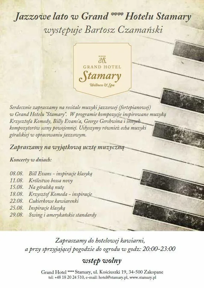 Jazzowe lato w Grand **** Hotelu Stamary