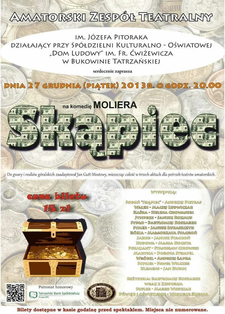Komedia Moliera w 3 aktach pt. "Skąpiec"