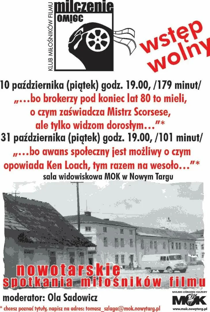 Październikowe spotkania filmowe z Nowotarskim Klubem Miłośników Filmu „Milczenie owiec”