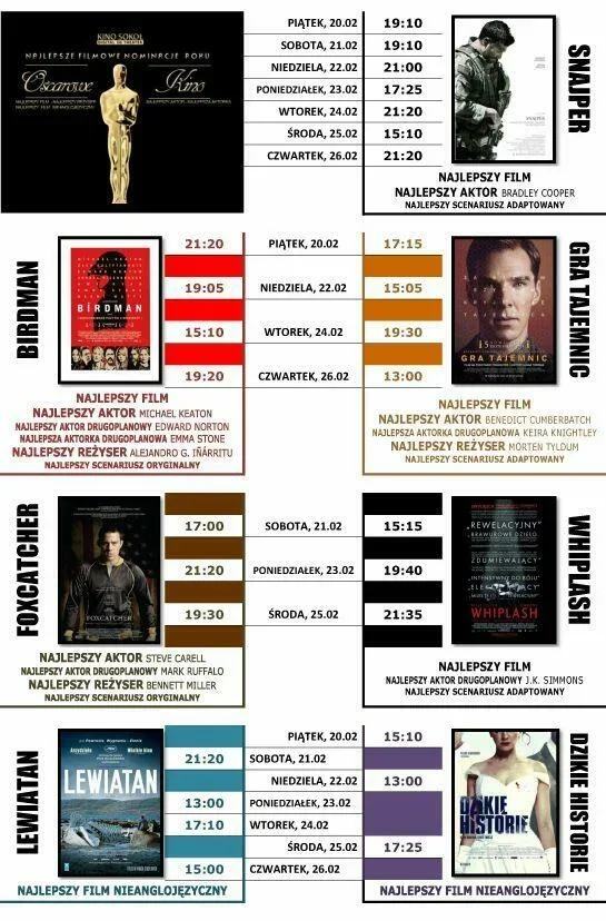 Kino "Sokół" program TYGODNIA OSCAROWEGO KINA
