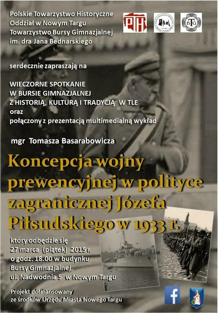 Wykład "Koncepcja wojny prewencyjnej w polityce zagranicznej Józefa Piłsudskiego w 1933 roku"