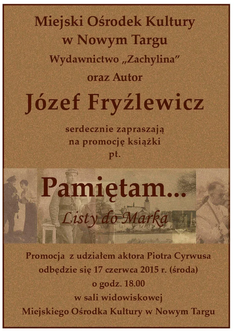 Promocja książki Józefa Fryźlewicza pt. "Pamiętam. Listy do Marka"