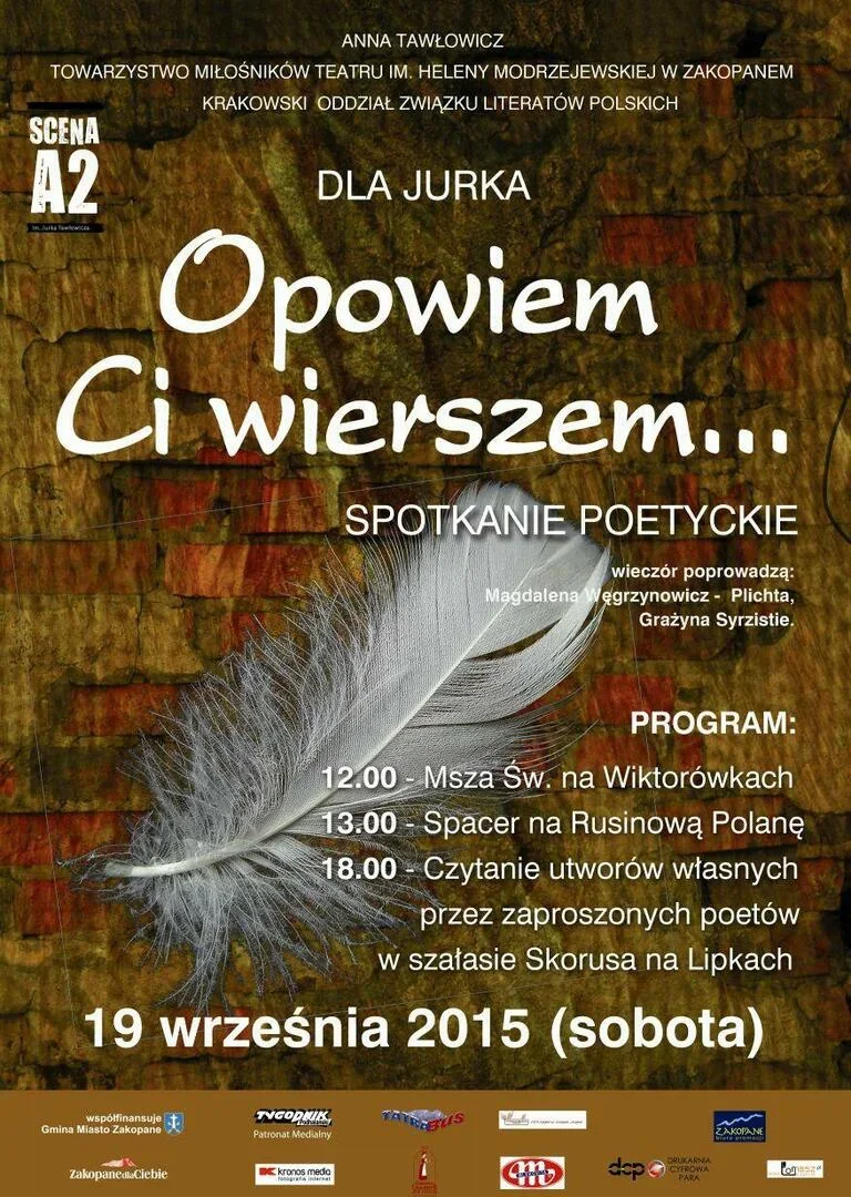 Spotkanie poetyckie OPOWIEM CI WIERSZEM - DLA JURKA