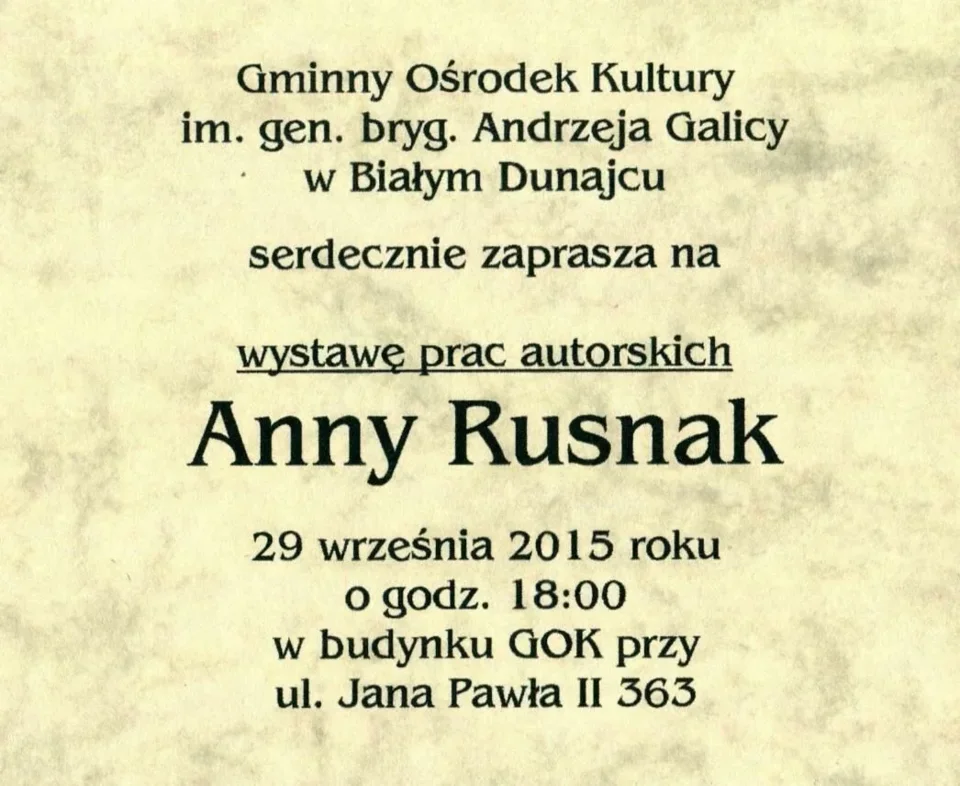 Wernisaz wystawy Anny Rusnak