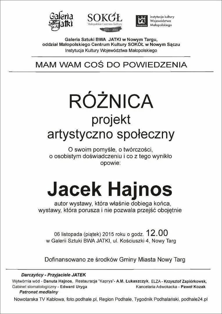 Zapraszamy na spotkanie z Jackiem Hajnosem