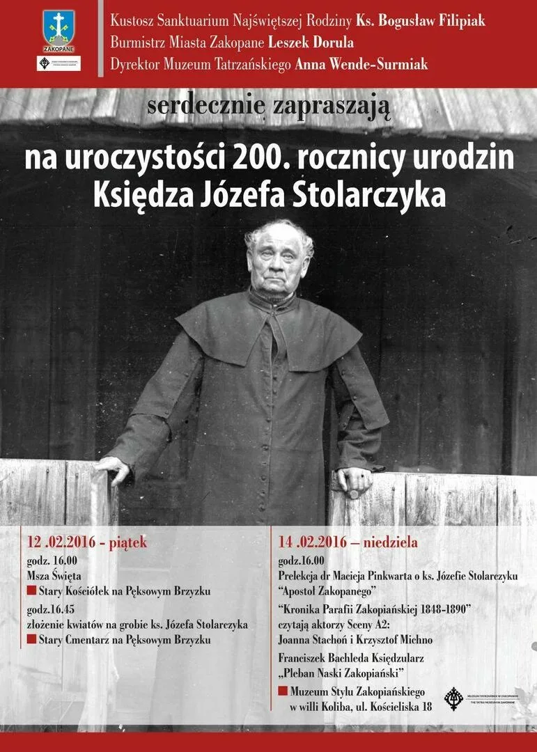 OBCHODY 200. ROCZNICY URODZIN KS. JÓZEFA STOLARCZYKA