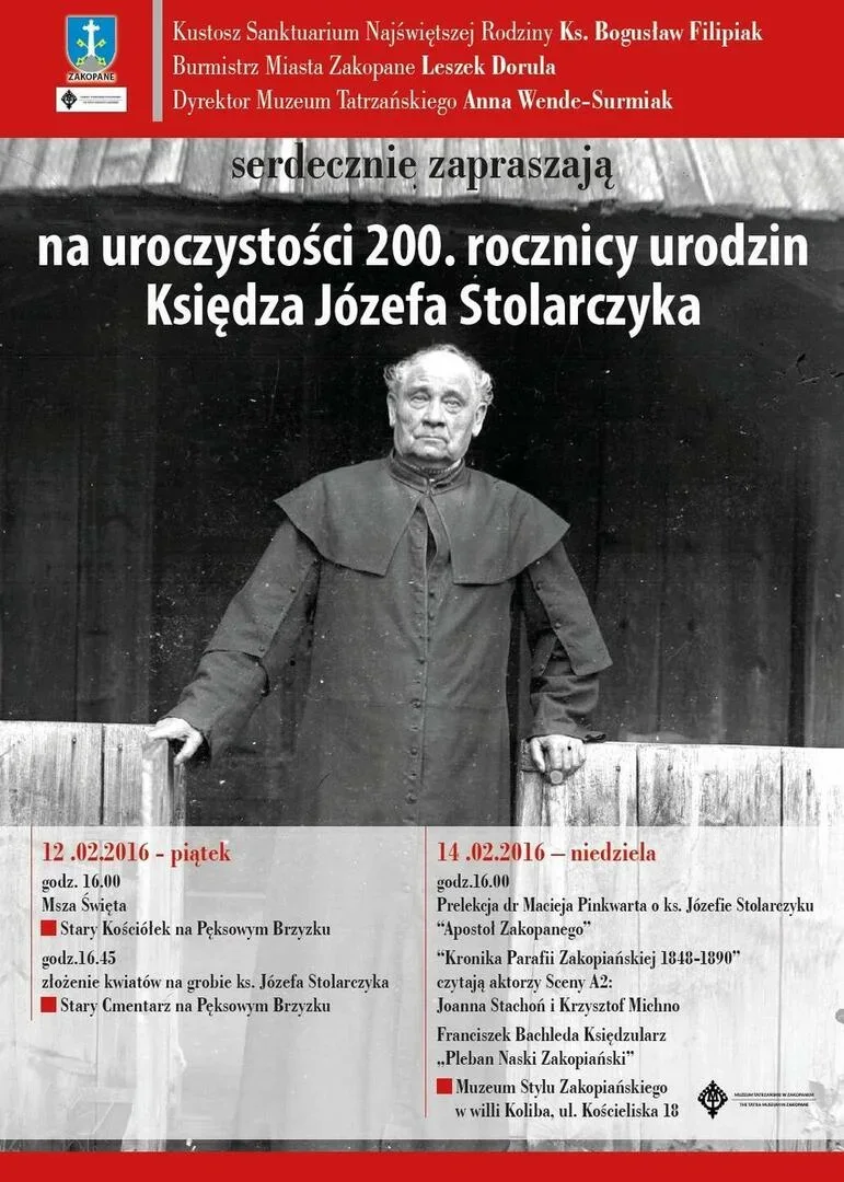 200. rocznica urodzin Księdza Józefa Stolarczyka