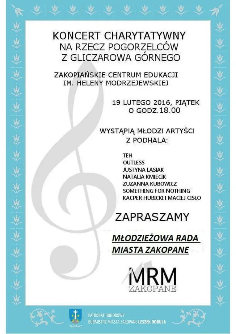Koncert charytatywny Młodzieżowej Rady Miasta