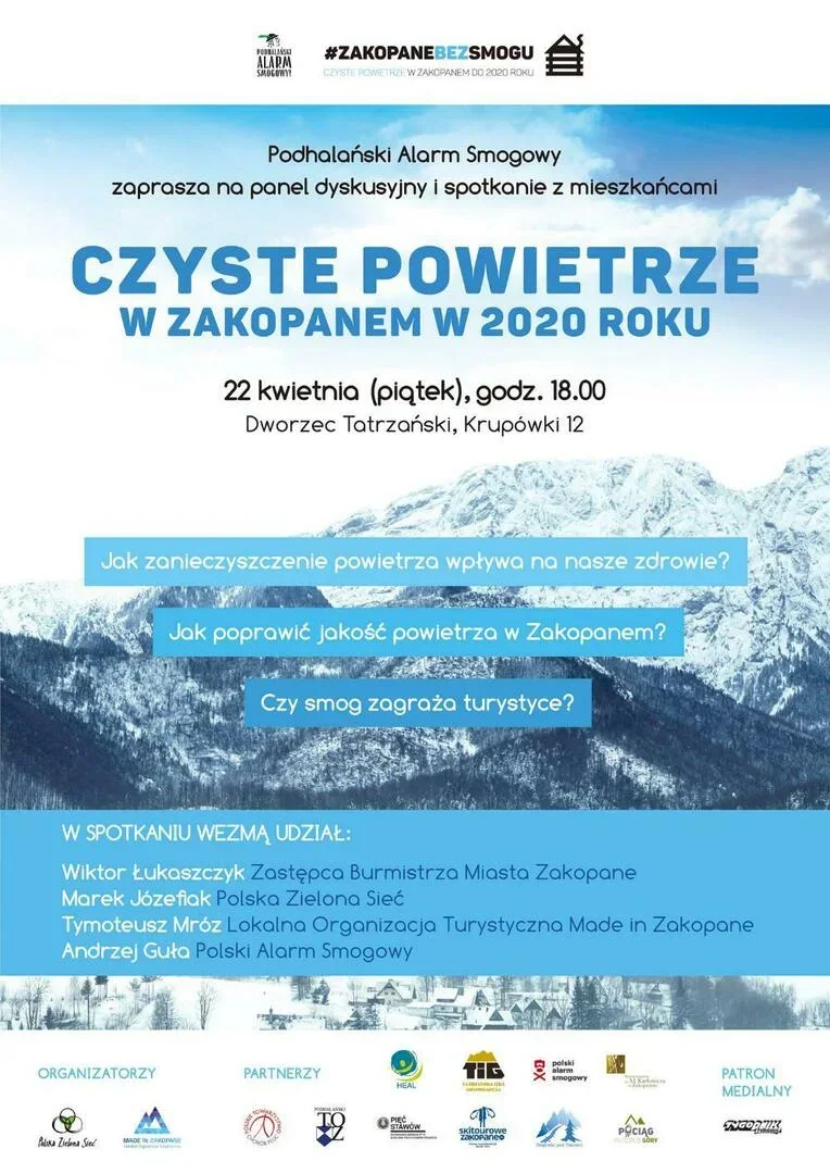 Podsumowanie kampanii #ZakopaneBezSmogu i debata - zaproszenie