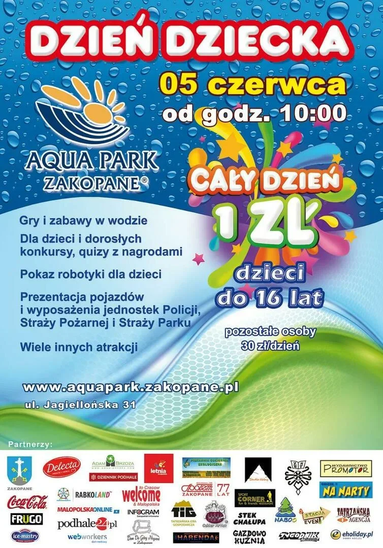 Wielkie świętowanie Dnia Dziecka w Aqua Park Zakopane