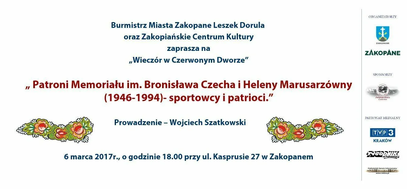 Zaproszenie na "Wieczór " w Czerwonym Dworze