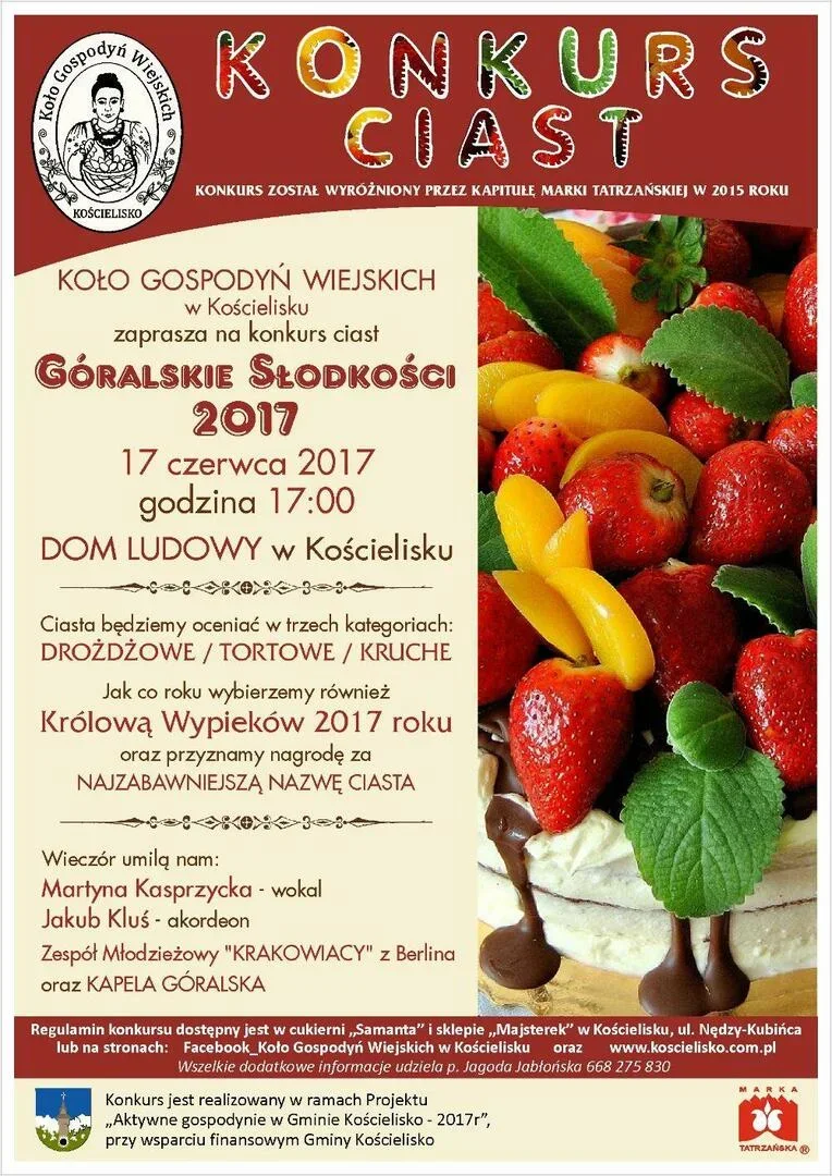 Konkurs ciast "Góralskie Słodkości 2017"