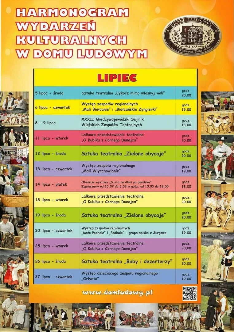 Harmonogram wydarzeń w Domu Ludowym 07/2017