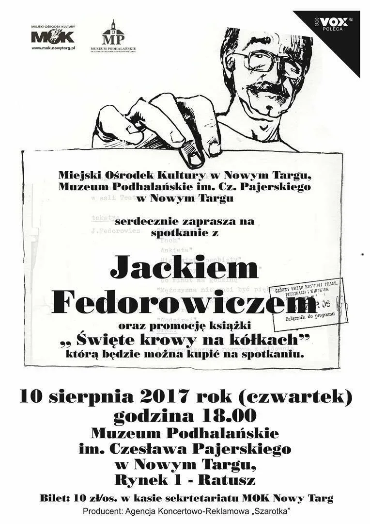 Spotkanie z Jackiem Fedorowiczem w Muzeum Podhalańskim im. Cz. Pajerskiego w Nowym Targu