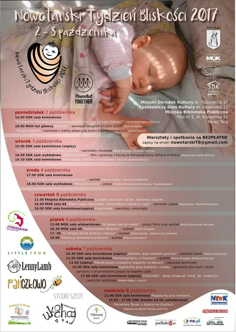 Międzynarodowy Tydzień Bliskości 2017 w Nowym Targu - program