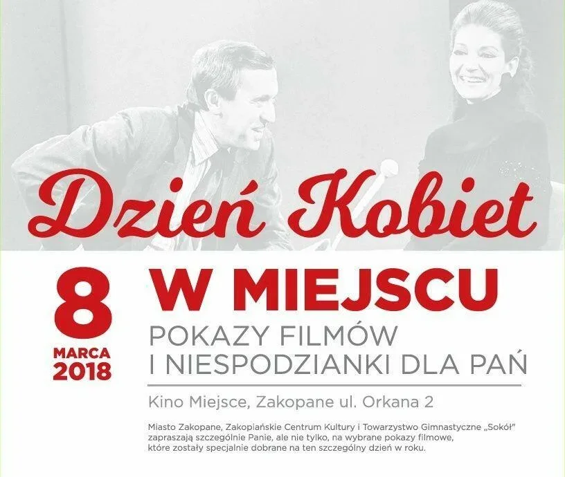 Dzień Kobiet w Miejscu. Pokazy filmów i niespodzianki dla Pań