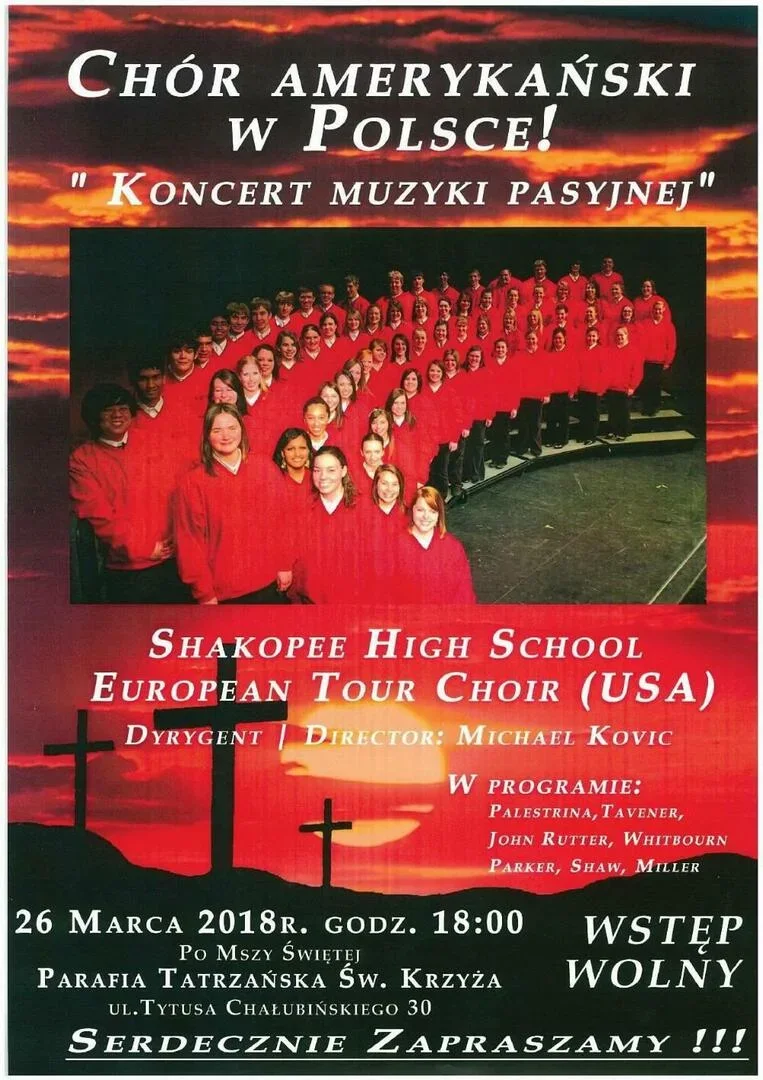 Koncert chóru szkolnego z USA