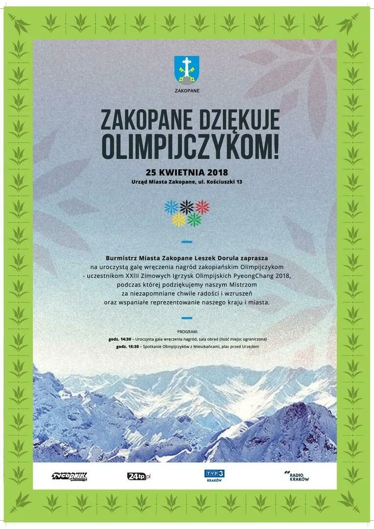 Uroczysta gala wręczenia nagród zakopiańskim Olimpijczykom
