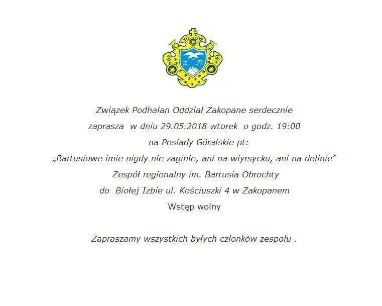 Posiady Góralskie pt: "Bartusiowe imie nigdy nie zaginie, ani na wiyrsycku, ani na dolinie"