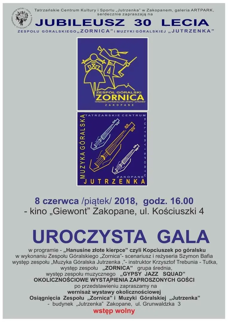 Jubileusz 30-lecia Zespołu "ZORNICA" TCKiS "JUTRZENKA"