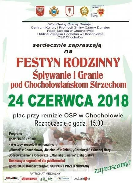 „ŚPIYWANIE I GRANIE POD CHOCHOŁOWIAŃSKOM STRZECHOM” - FESTYN RODZINNY W CHOCHOŁOWIE