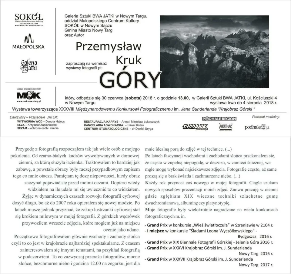 Otwarcie wystawy fotografii pt. "GÓRY"