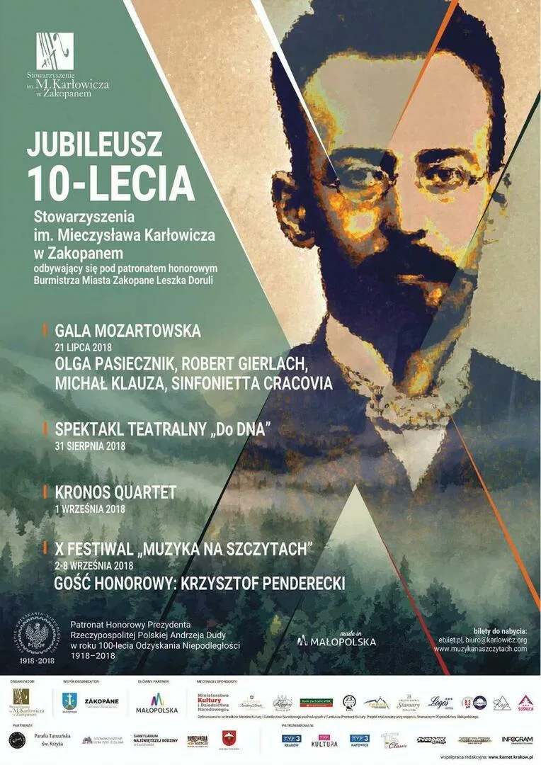10-LECIE STOWARZYSZENIA IM. MIECZYSŁAWA KARŁOWICZA I FESTIWALU "MUZYKA NA SZCZYTACH"