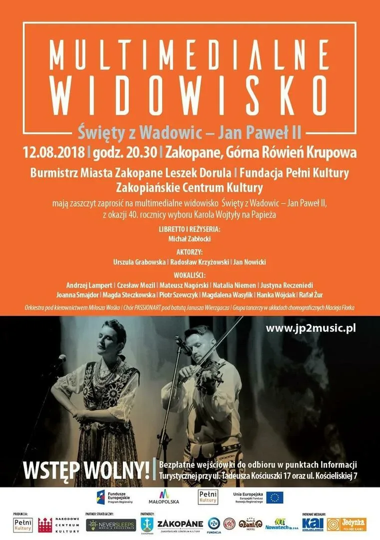 „Święty z Wadowic - Jan Paweł II" widowisko multimedialne w Zakopanem