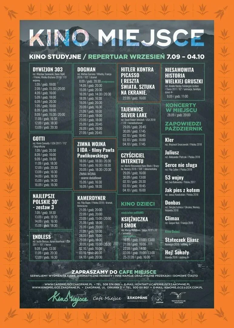 KINO MIEJSCE Repertuar 07.09 - 04.10