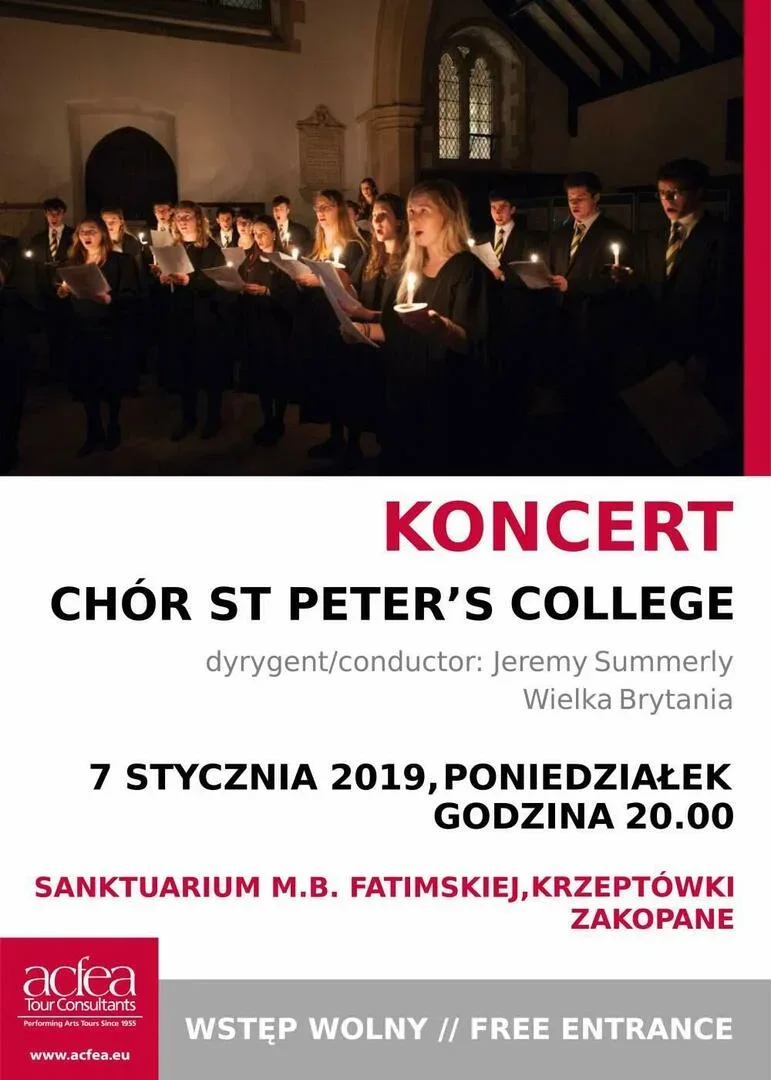 Koncert noworoczny chóru z Wielkiej Brytanii w Zakopanem