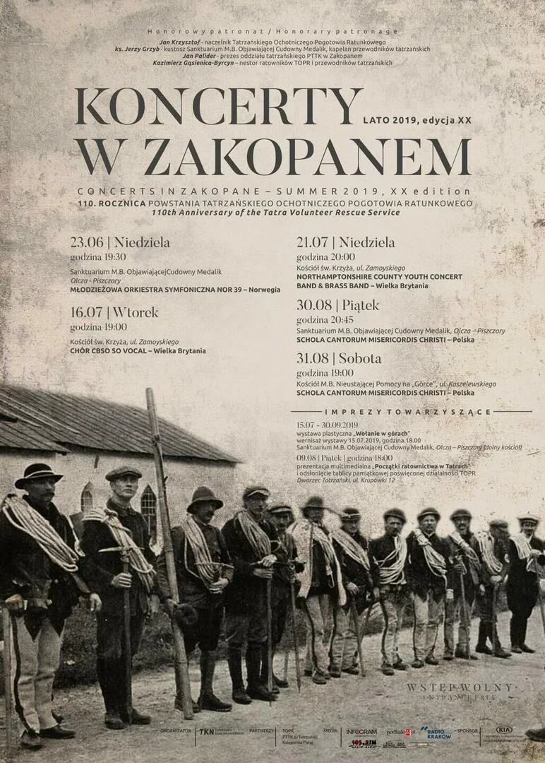 Koncerty w Zakopanem – lato 2019